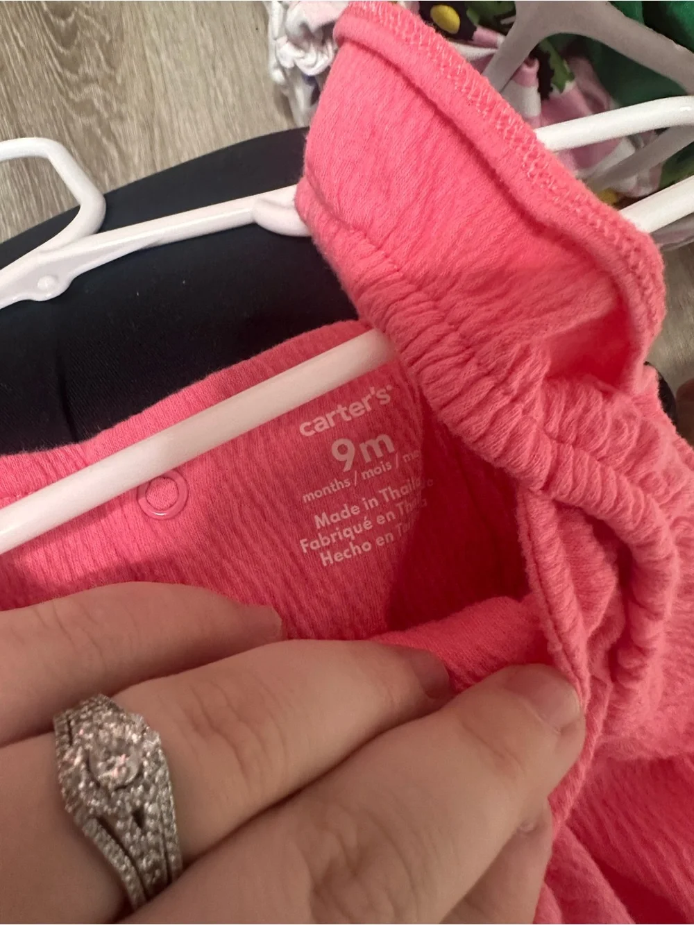 Carter's Coral Pink Ruffled Embroidered Tank Dress